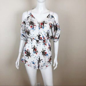 Off the Shoulder Floral Romper - Like New! Size S